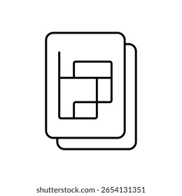 Icono de línea de almacenamiento de documentos de archivos de Plan doméstico