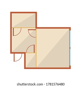 House plan flat icon. Real estate illustration. Vector.