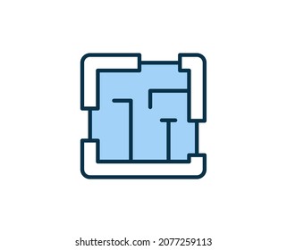 House plan flat icon. Single high quality outline symbol for web design or mobile app.  House thin line signs for design logo, visit card, etc. Outline pictogram EPS10