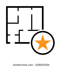 Hausplansymbol, Architektur-Skizze-Grafik-Design, Wohnungsbauprojekt, Vektorgrafik.