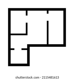 House plan icon, architecture sketch graphic design, home construction project vector illustration .