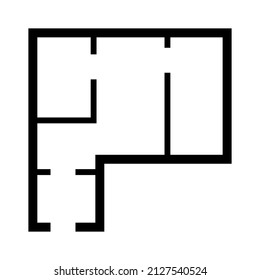 Icono del plan de la casa, diseño gráfico del esbozo de arquitectura, ilustración del vector del proyecto de construcción del hogar.