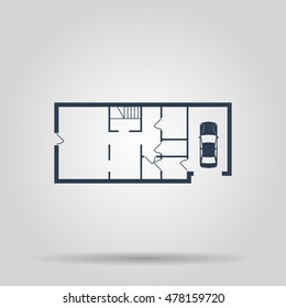 House plan icon. Concept illustration for design.
