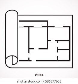 House Plan Icon. Floor plan vector.