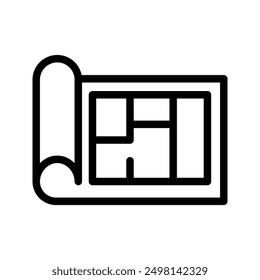 House Plan Icon. Professional, pixel perfect icons color editable