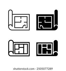Conjunto de iconos de Plan de la casa. Profesional, pixel iconos perfectos color editable