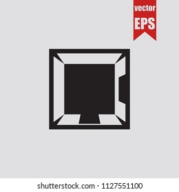 House plan icon in trendy isolated on grey background.Vector illustration.
