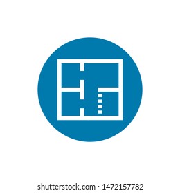 House plan icon in trendy isolated on grey background.Vector illustration.