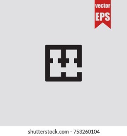 House plan icon in trendy isolated on grey background.Vector illustration.