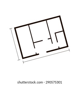 House plan icon vector. Apartment plan icon.