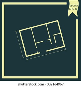 House plan icon vector. Apartment plan icon. 