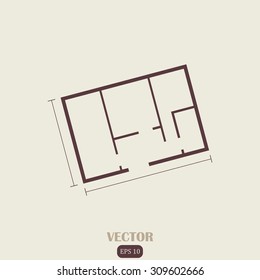 House plan icon vector. Apartment . Architectural project. Building plan 