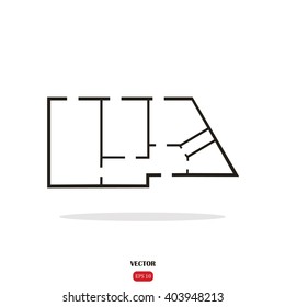 House plan icon vector. Apartment . Architectural project. Building plan 