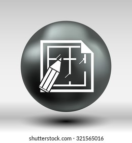 House plan icon vector icon button logo symbol concept.