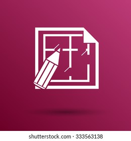 House plan icon vector icon button logo symbol concept.