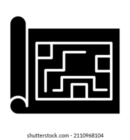 Imagen vectorial del icono Plan de la casa. También se puede usar para aplicaciones web, aplicaciones móviles y medios impresos.