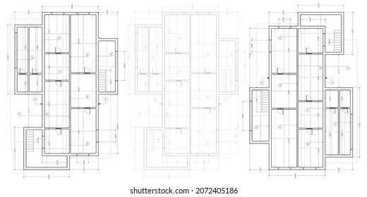 House plan project .Technical drawing background.Engineering design .Vector illustration .	