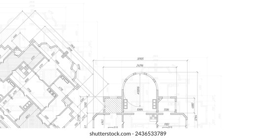 House plan project .Technical drawing background. Engineering design .Vector , illustration.