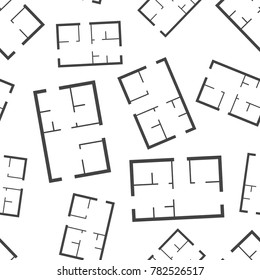 House plan seamless pattern background. Business flat vector illustration. House plan sign symbol pattern.