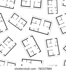 House plan seamless pattern background. Business flat vector illustration. House plan sign symbol pattern.