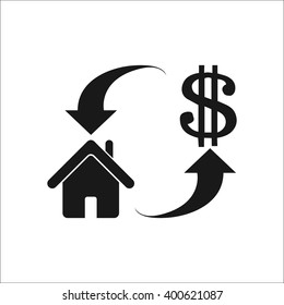 House plan sign  simple icon on  background
