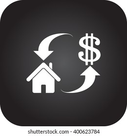 House plan sign  simple icon on  background