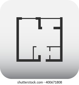 House plan sign  simple icon on  background