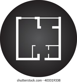 House plan sign  simple icon on  background