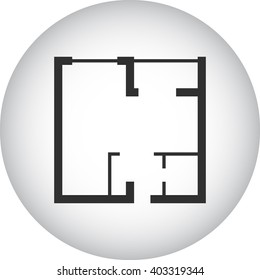 House plan sign  simple icon on  background