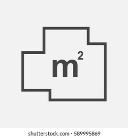 House plan simple flat icon. Vector illustration on white background.