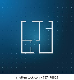 House plan simple flat icon.