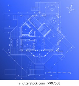 House Plan Vector Blueprint Stock Vector (Royalty Free) 9997558 ...