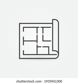 House Plan vector outline concept minimal icon or design element