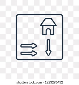 House Plan vector outline icon isolated on transparent background, high quality linear House Plan transparency concept can be used web and mobile