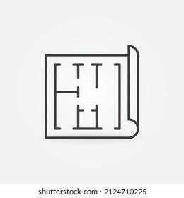 House Plan vector thin line concept icon or design element