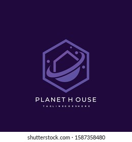 House Planet Illustration Vector Template. Suitable for Creative Industry, Multimedia, entertainment, Educations, Shop, and any related business