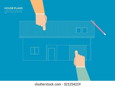 House planing blueprint. Vector illustration