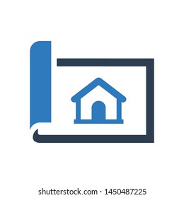 House planing icon. vector graphics
