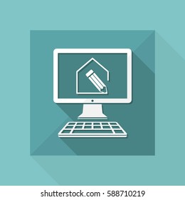 House planning - project design - Vector flat icon