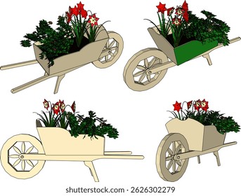 house plant design illustration vector sketch for home garden interior ornamental plants 
