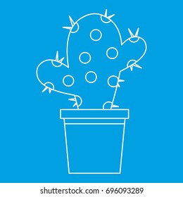 House plant icon blue outline style isolated vector illustration. Thin line sign