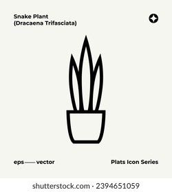 House Plant Icons. Plant Icon. Decorative Plants. Plant in pot. Snake Plant. Dracaena Trifasciata