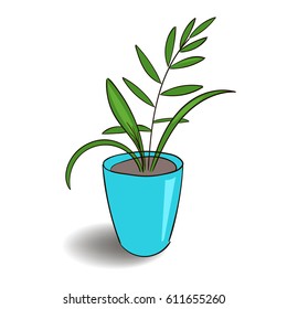 House plant isolated. Vector sketch 
