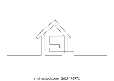 House plant and lightbulb continuous single line art drawing green energy outline
