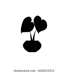 house plant logo icon illustration flat