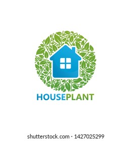 House Plant Logo Template Design Vector, Emblem, Design Concept, Creative Symbol, Icon
