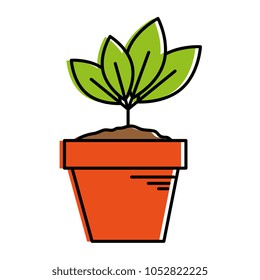 house plant in pot ecology icon