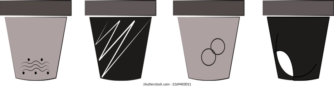 House plant pot for gift card, home plants store logo, bath tile, web landing page. Flat style stock vector illustration