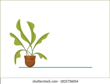 House plant pot isolated vector. Flat cartoon style colorful illustration. Concept of home interior design green element icon