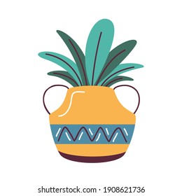 house plant in pot jar shape, scandinavian style vector illustration design